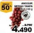 Promo Harga Anggur Merah Flame Seedless per 100 gr - Giant