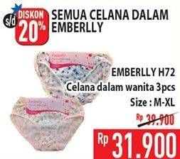 Promo Harga EMBERLLY Celana Dalam Wanita M-XL 3 pcs - Hypermart