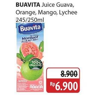 Promo Harga Buavita Fresh Juice Lychee, Mango, Guava, Orange 250 ml - Alfamidi
