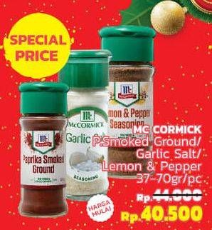 Promo Harga MC CORMICK Bumbu Masak Lemon Pepper, Paprika Smoked Ground, Garlic Salt 37 gr - LotteMart