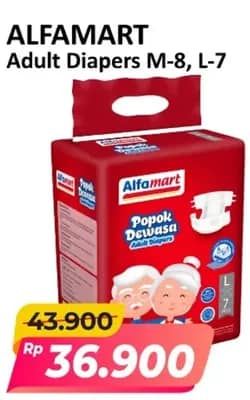 Promo Harga Alfamart Adult Diapers M8, L7 7 pcs - Alfamart