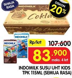 Promo Harga INDOMILK Susu UHT Kids All Variants per 40 pcs 115 ml - Superindo