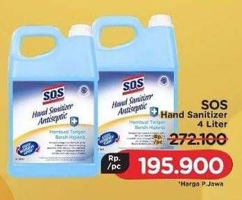 Promo Harga SOS Hand Sanitizer 4 ltr - LotteMart
