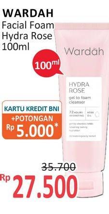 Promo Harga WARDAH Hydra Rose Gel To Foam Cleanser 100 ml - Alfamidi