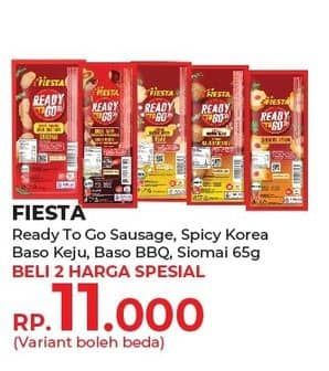 Promo Harga Fiesta Ready To Go Sosis Daging Ayam Dan Sapi Original, Siomay Ayam, Bakso Daging Ayam Keju, Bakso Daging Ayam Barbekiu, Sosis Daging Ayam Dan Sapi Spicy Korean Sauce 54 gr - Yogya