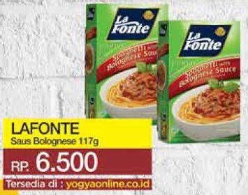 Promo Harga LA FONTE Spaghetti Instant Bolognese Sauce 117 gr - Yogya