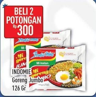 Promo Harga INDOMIE Mi Goreng Jumbo per 2 pcs 126 gr - Hypermart