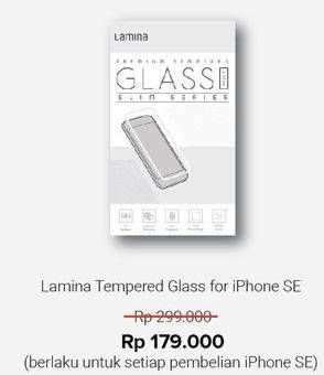 Promo Harga LAMINA Premium Tempered Glass IPhone SE  - Erafone