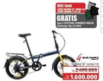 Promo Harga GENIO Folding Bike 16 Inch  - Lotte Grosir