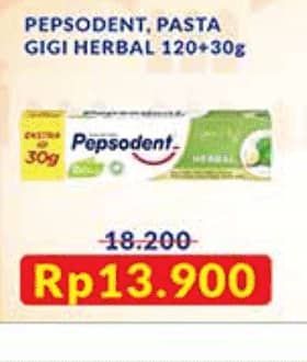 Promo Harga Pepsodent Pasta Gigi Action 123 Herbal 150 gr - Indomaret