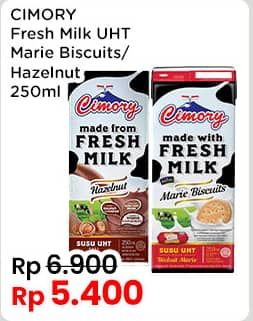 Promo Harga Cimory Susu UHT Marie Biscuits, Hazelnut 250 ml - Indomaret