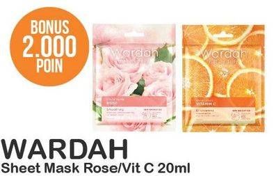 Promo Harga WARDAH Sheet Mask Rose, Vitamin C 20 ml - Alfamart