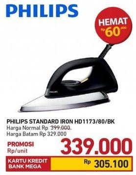 Promo Harga PHILIPS HD 1173 | Dry Iron 80  - Carrefour