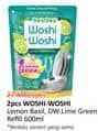 Promo Harga Woshi Woshi Dishwash  Lime Lemon Basil, Green Tea 600 ml - Alfamidi