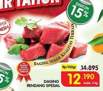 Promo Harga Daging Rendang Sapi Spesial per 100 gr - Superindo