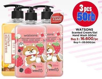 Promo Harga Watsons Scented Cream/Gel Hand Wash  - Watsons