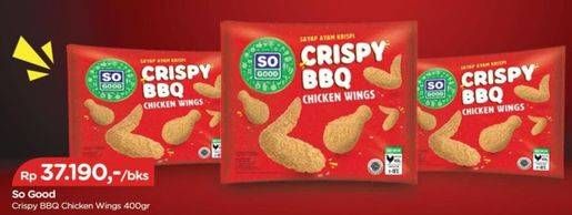 Promo Harga SO GOOD Crispy BBQ Chicken Wings 400 gr - TIP TOP
