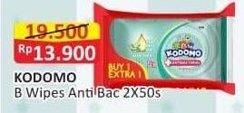 Promo Harga KODOMO Baby Wipes Anti Bacterial 50 pcs - Alfamart