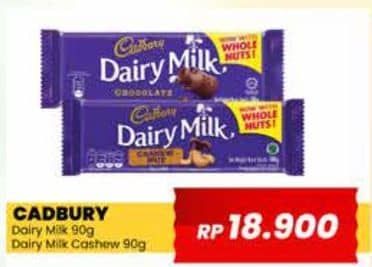 Promo Harga Cadbury Dairy Milk Original, Cashew Nut 90 gr - Yogya