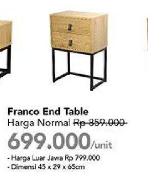 Promo Harga Franco End Table 45x29x65cm  - Carrefour