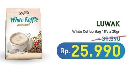 Promo Harga Luwak White Koffie Original per 18 sachet 20 gr - Hypermart