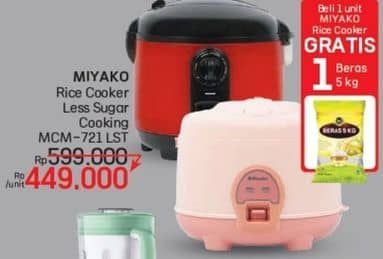 Promo Harga Miyako Rice Cooker MCM-721 LST  - LotteMart