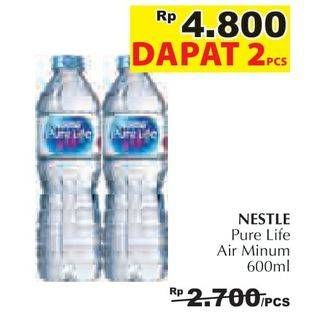 Promo Harga NESTLE Pure Life Air Mineral per 2 botol 600 ml - Giant