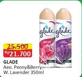 Promo Harga GLADE Aerosol Peony Berry, Wild Lavender 350 ml - Alfamart