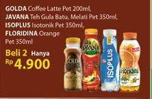 Promo Harga GOLDA Coffee Drink/JAVANA Minuman Teh Melati/ISOPLUS Minuman Isotonik/FLORIDINA Juice Pulp Orange  - Alfamidi