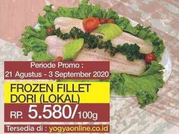 Promo Harga Frozen Ikan Fillet Dori Lokal per 100 gr - Yogya