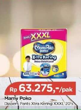 Promo Harga Mamy Poko Pants Xtra Kering XXXL20 20 pcs - TIP TOP
