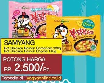 Promo Harga Hot Chicken Ramen Carbonara 130g / Cheese 140g  - Yogya