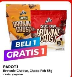 Promo Harga Paroti Brownie Crust Cheese, Choco Chips 53 gr - Alfamart