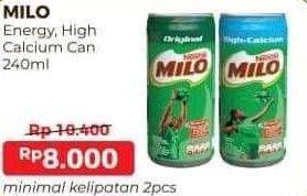 Promo Harga MILO Susu UHT Calcium, Original 240 ml - Alfamart