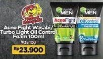 Promo Harga GARNIER MEN Acno Fight Wasabi/ Turbo Light Oil Control 100 mL  - Indomaret