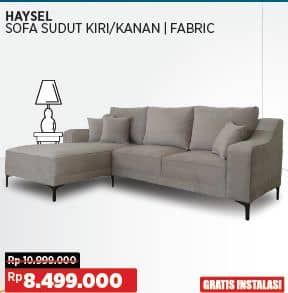 Courts Haysel Sofa Sudut - Fabric (Kanan/Kiri)  Diskon 22%, Harga Promo Rp8.499.000, Harga Normal Rp10.999.000, Gratis Instalasi