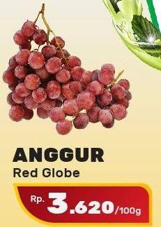 Promo Harga Anggur Red Globe per 100 gr - Yogya