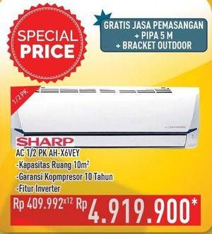 Promo Harga SHARP AH-X6VEY - AC 1/2PK  - Hypermart