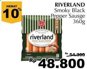 Promo Harga Riverland Sausage Smoky Black Pepper 360 gr - Giant