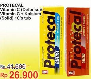 Promo Harga PROTECAL Vitamin C (Defense)/ Vitamin C + Kalsium (Solid) 10s  - Indomaret
