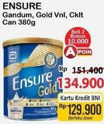 Promo Harga Ensure Gold Wheat Gandum Vanilla, Coklat 380 gr - Alfamart