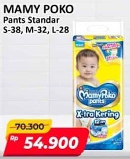 Promo Harga Mamy Poko Pants Xtra Kering S38, M32, L28 28 pcs - Alfamart