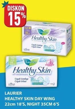 Promo Harga Laurier Healthy Skin Day Wing 22cm, Night Wing 35cm 6 pcs - Hypermart