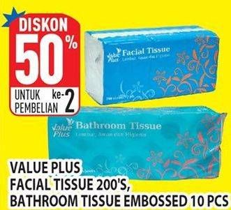 Promo Harga Facial Tissue 200's, Bathroom Tissue Embossed 10 pcs  - Hypermart