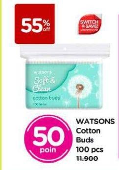 Promo Harga Watsons Cotton Buds 100 pcs - Watsons