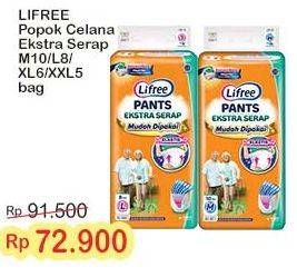 Promo Harga Lifree Popok Celana Ekstra Serap M10, L8, XL6, XXL5 5 pcs - Indomaret