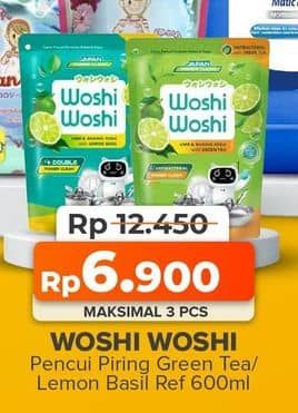 Woshi Woshi Dishwash  600 ml Diskon 44%, Harga Promo Rp6.900, Harga Normal Rp12.450, Maks 3 Pcs, Tersedia di yogyaonline.co.id