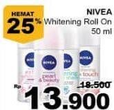 Promo Harga NIVEA Deo Roll On Whitening 50 ml - Giant