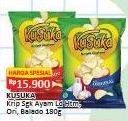 Promo Harga Kusuka Keripik Singkong Ayam Lada Hitam, Original, Topping Balado 180 gr - Alfamart