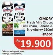 Promo Harga CIMORY Fresh Milk Chocolate, Full Cream, Banana, Strawberry 950 ml - Alfamidi